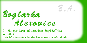 boglarka alexovics business card